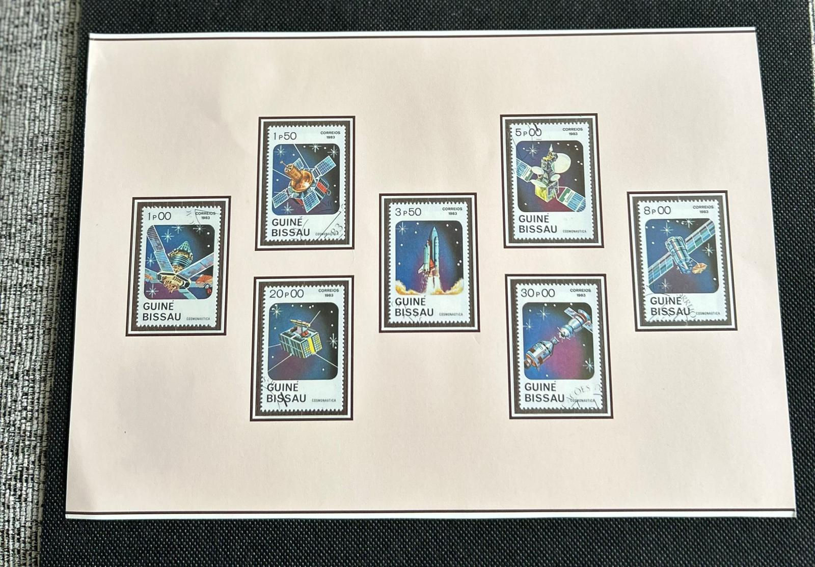 P726-Guinea-Bissau 1983 Space Exploration / Cosmonautics Stamp Set on Album Page