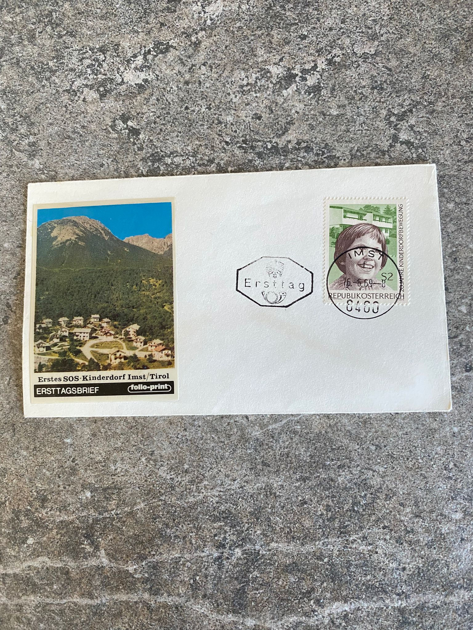 N74- Austria 1969 FDC Ersttag First Day Cover – SOS Kinderdorf Imst Tirol Stam