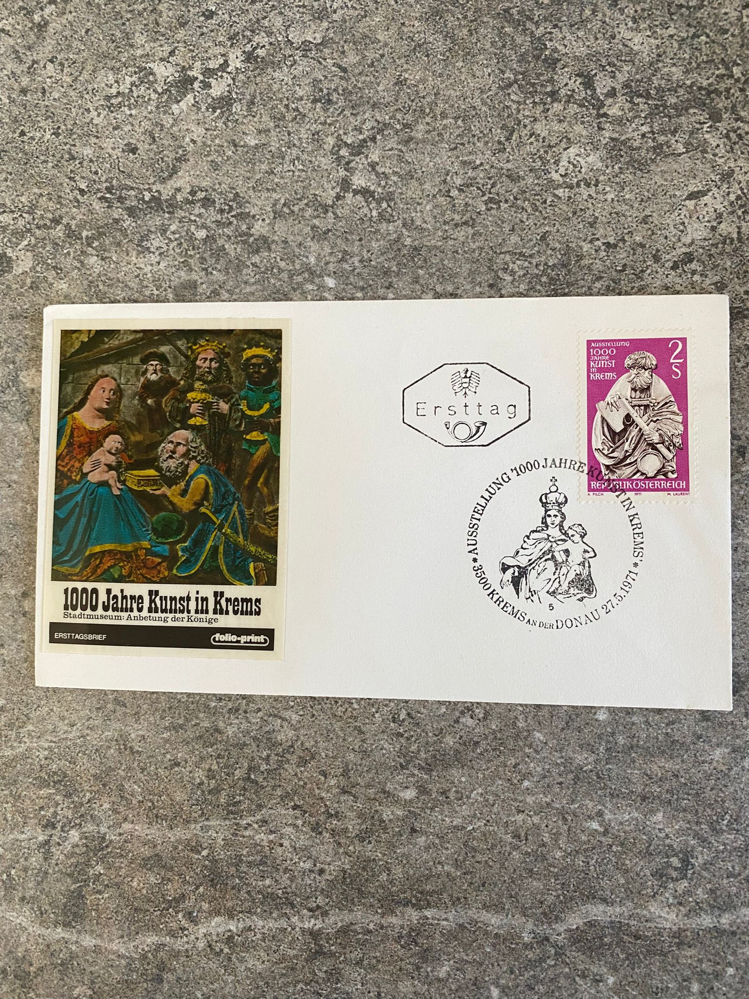 
N38-Austria 1971 First Day Cover – 1000 Jahre Kunst in Krems Exhibition – St