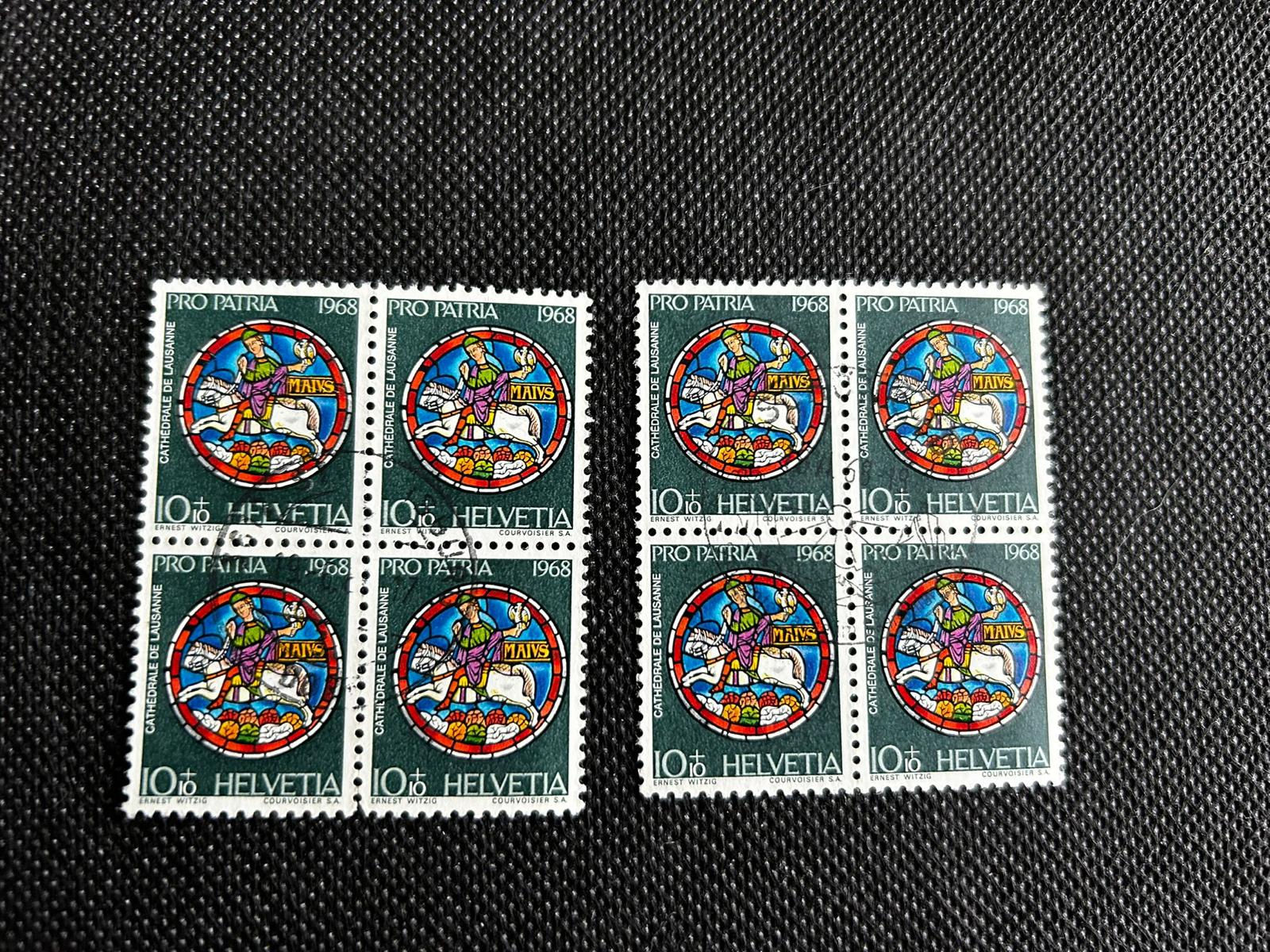 P611-Switzerland 1968 Pro Patria Helvetia Stamp Blocks x2 MNH Lausanne Cathedral