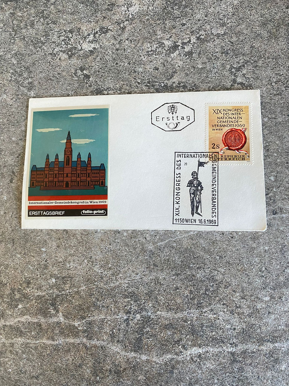 N73- 1969 Austria FDC XIX International Municipal Congress Vienna Cover + Stam