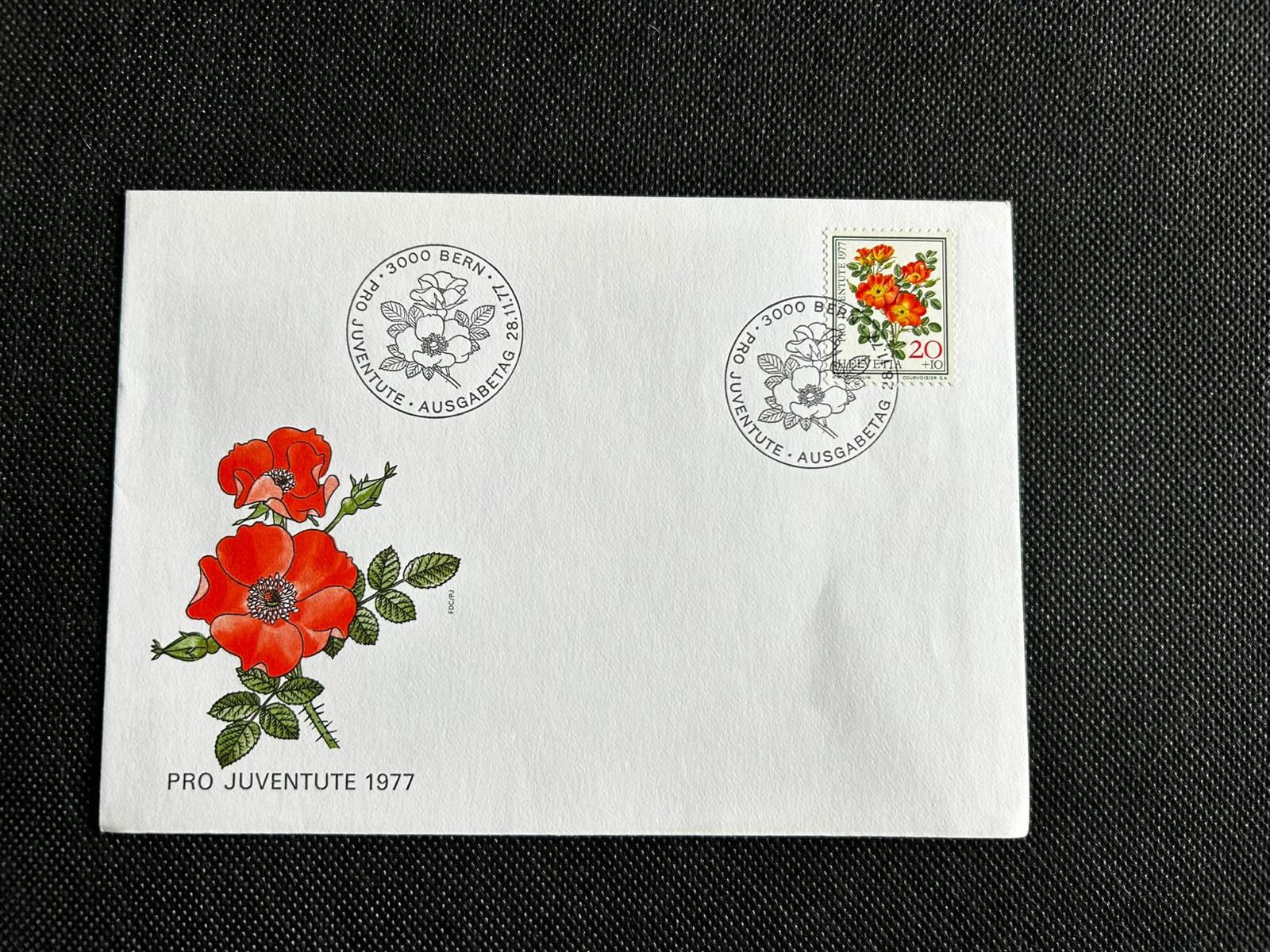 P657-Switzerland 1977 Pro Juventute FDC Cover Floral Stamp Bern First Day Cover