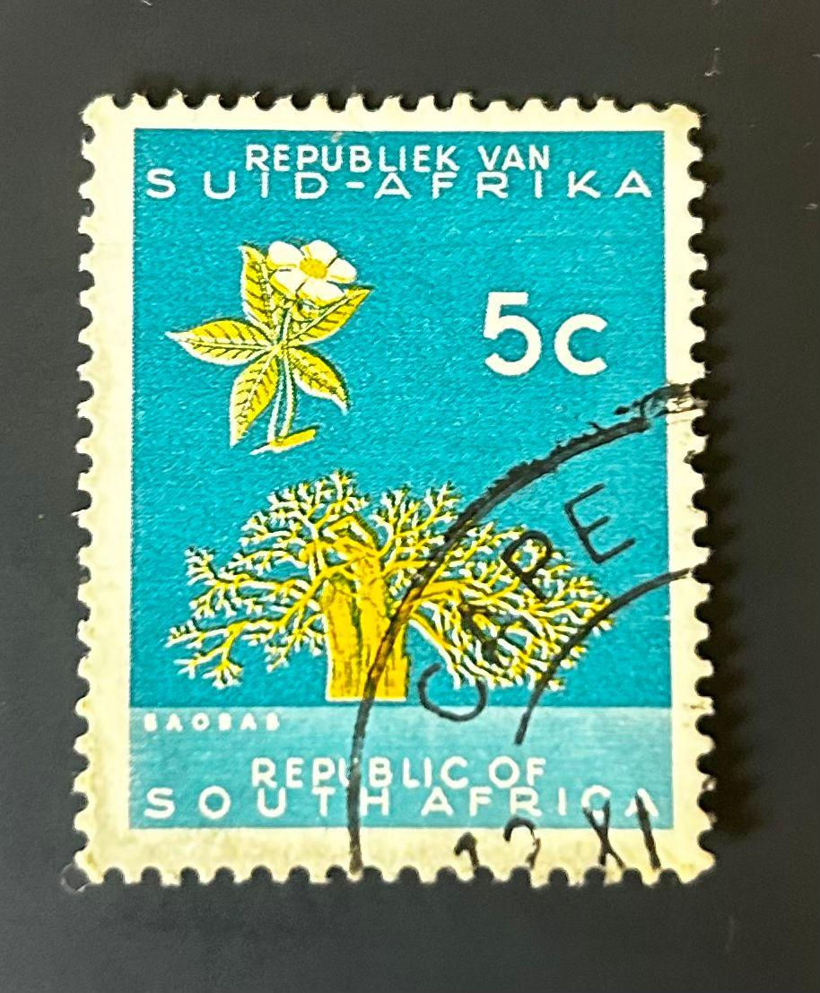 P199-South Africa 5c Botanical Stamp Baobab Tree & Flower Used Republic Suid-Afr