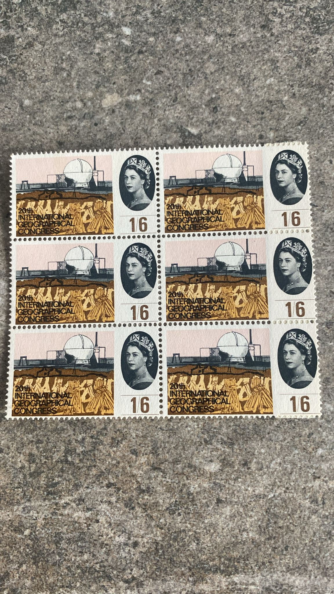 A425-1964 Great Britain 1s6d Queen Elizabeth II 20th International Geographical