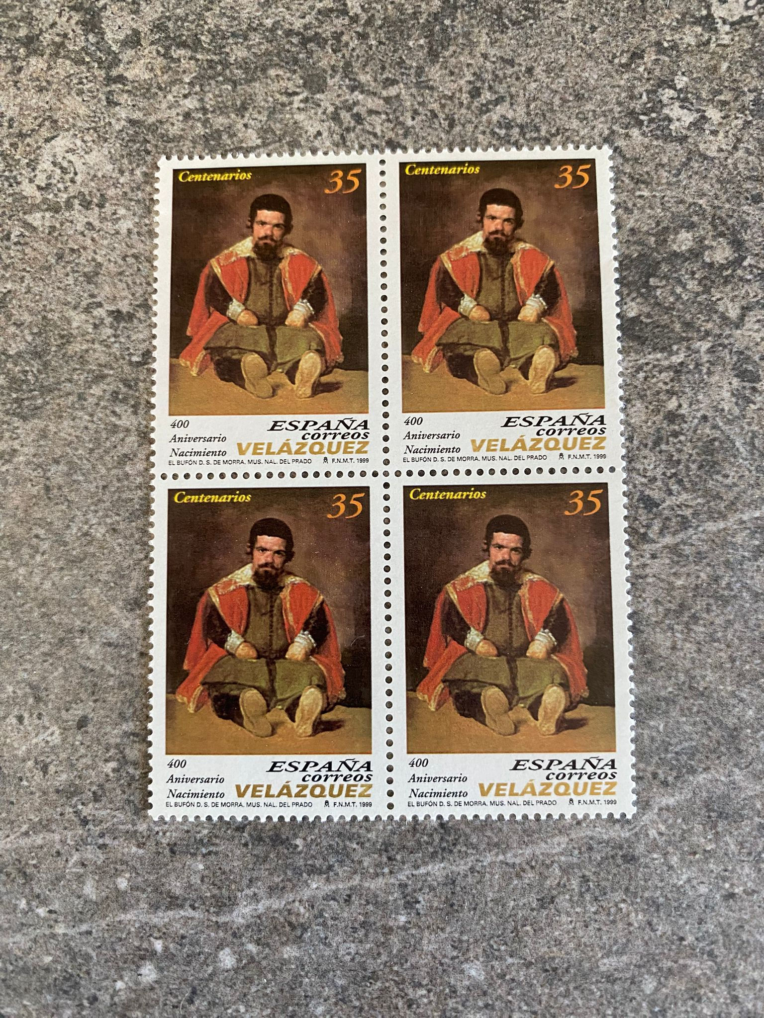 N134-Spain 1999 Velázquez 400th Anniversary 35 Pts Stamp Block of 4 – Mint, Un