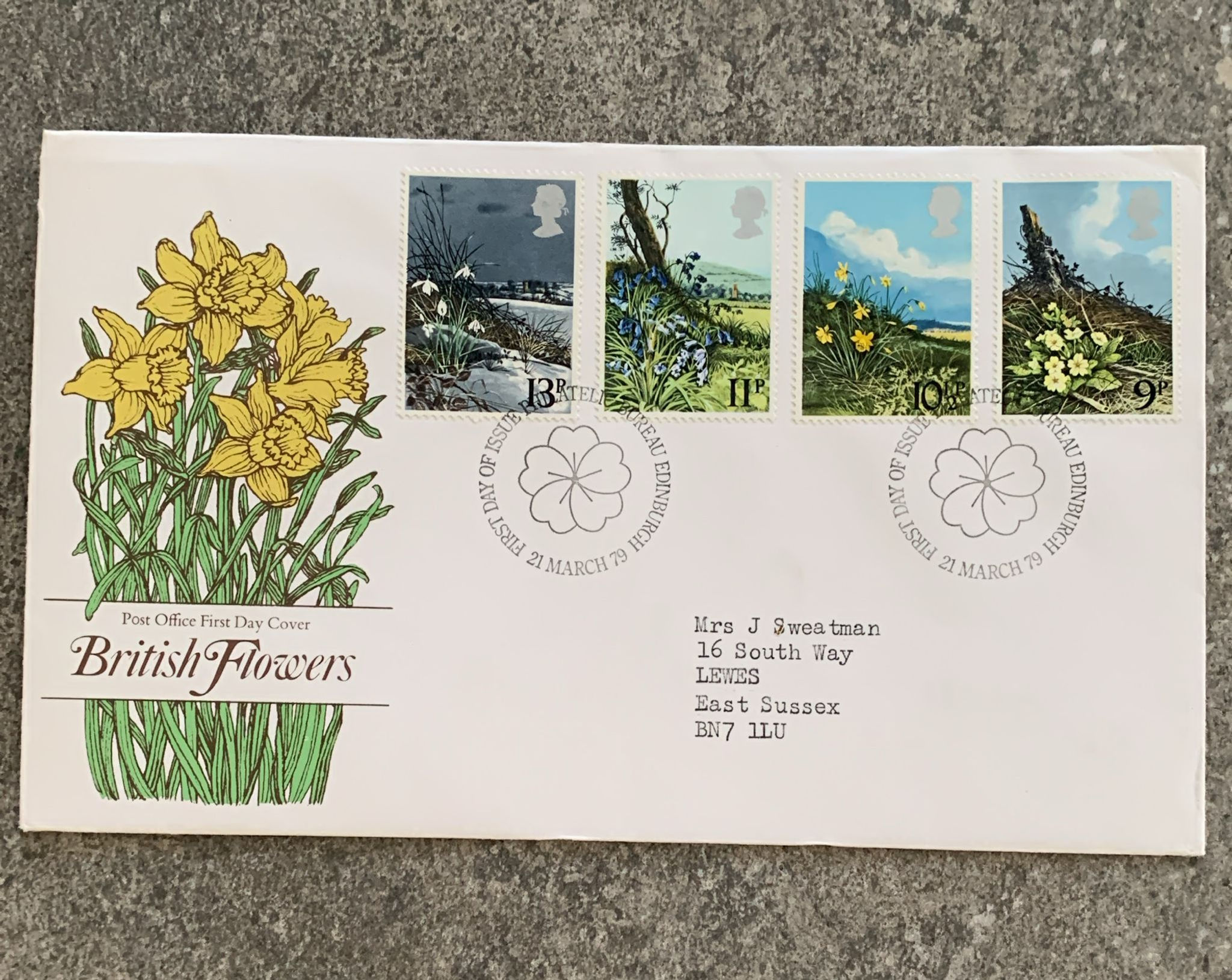 A471=1979 British Flowers Post Office First Day Cover Edinburgh Postmark Comp