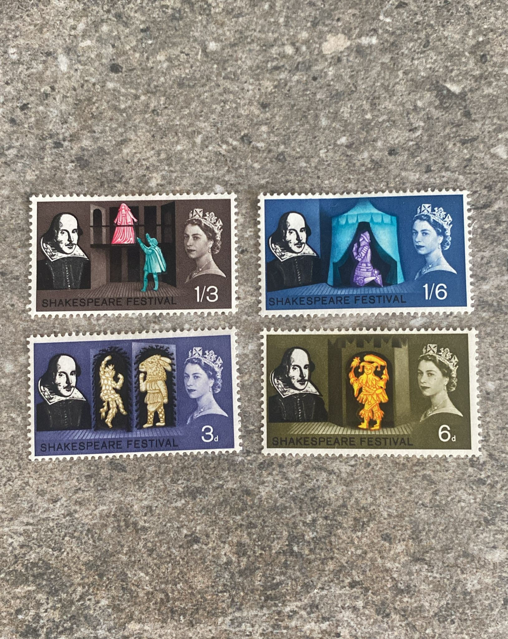B38-
1964 Great Britain Shakespeare Festival Commemorative Stamps – Full Set o