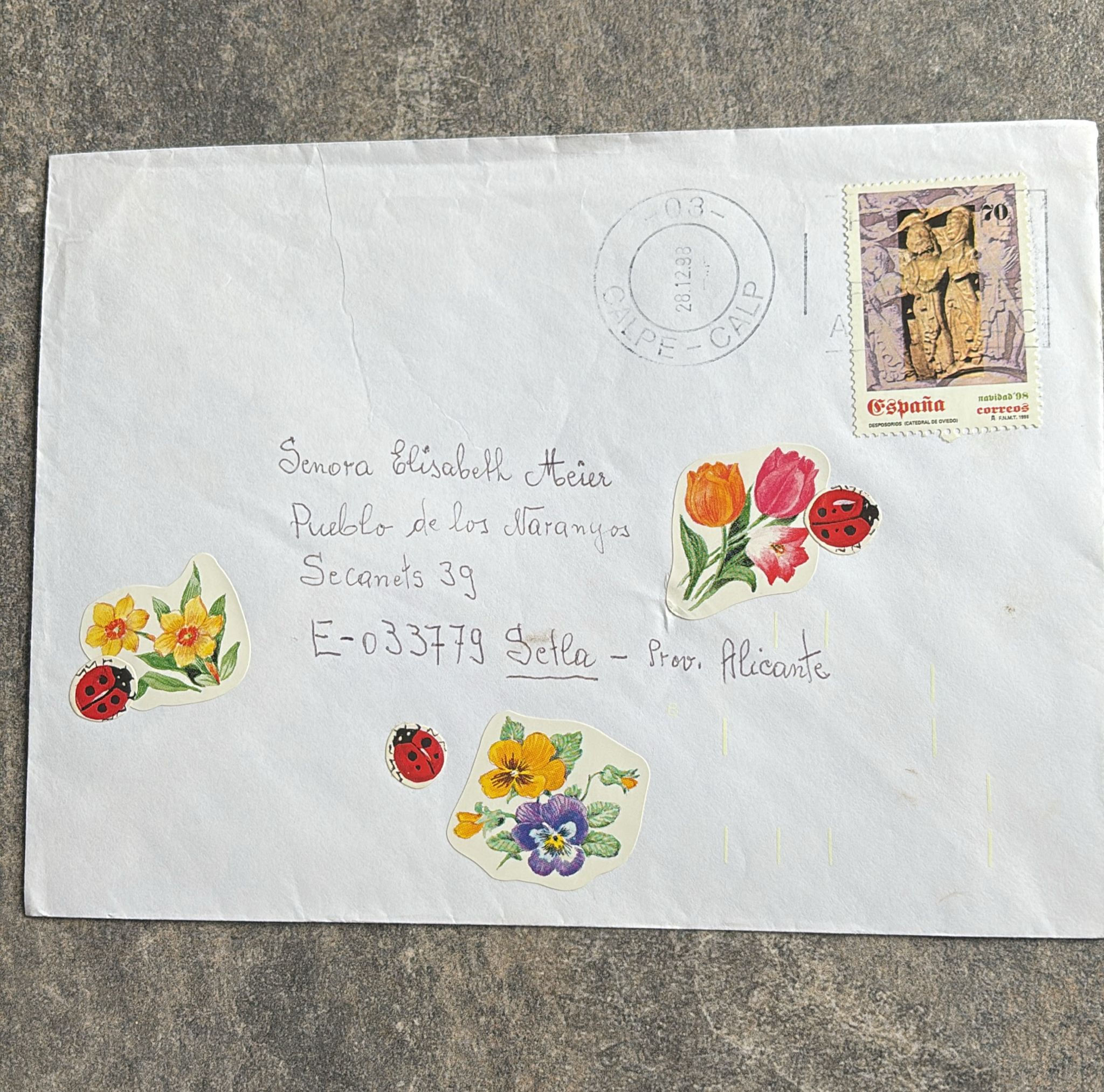 F727-Spain 1998 Christmas Cover Calpe Alicante Navidad 70pta Stamp Decorative Ma