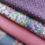 Thumbnail: Sample pack - kimono fabric - silk - Pink purple blue - 4 pack - www.jasuin.co.uk
