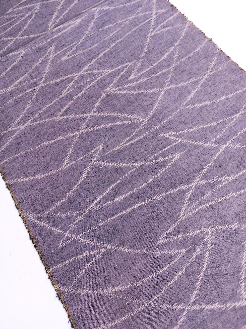 Thumbnail: Kimono fabric - off the roll - Tsumugi - Silk - Lavender and black - Handwoven - www.jasuin.co.uk