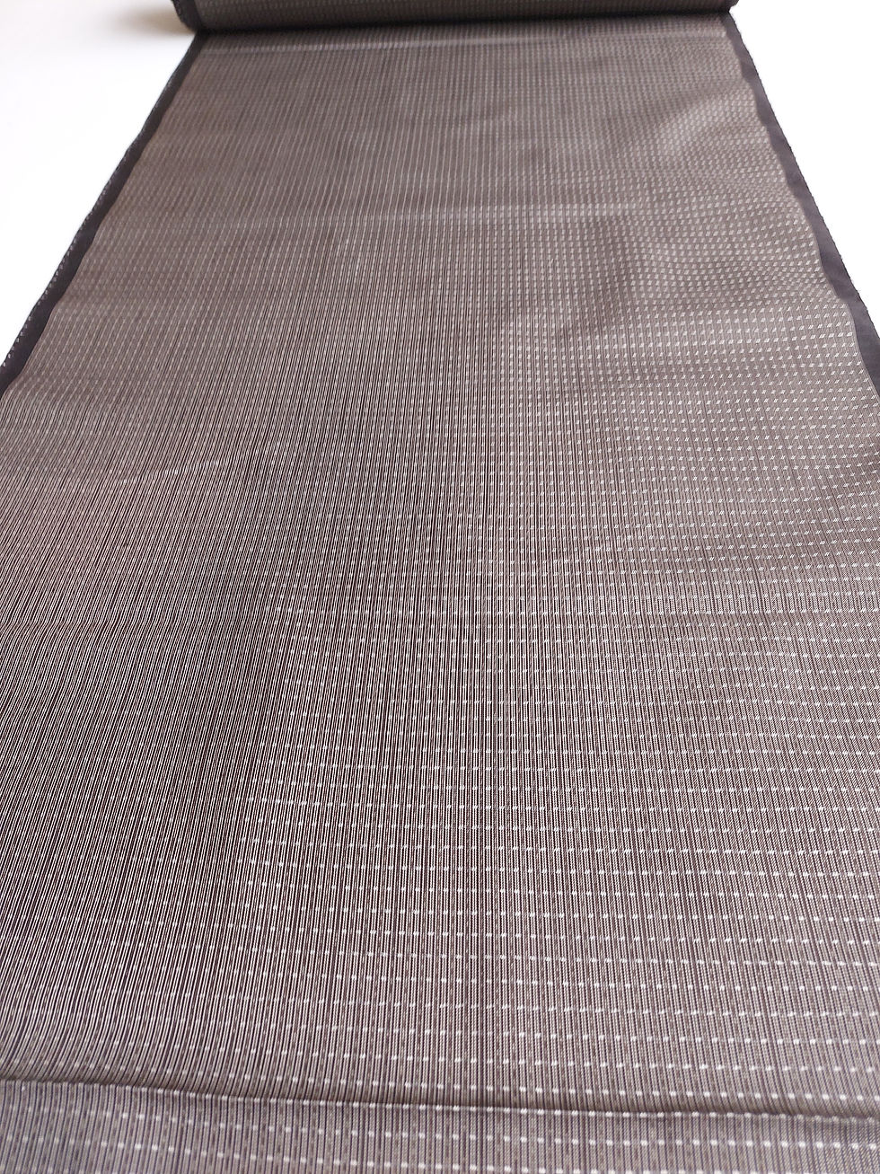 Thumbnail: Kimono fabric - off the roll - Oshima Tsumugi - Grey brown white black  -  www.jasuin.co.uk