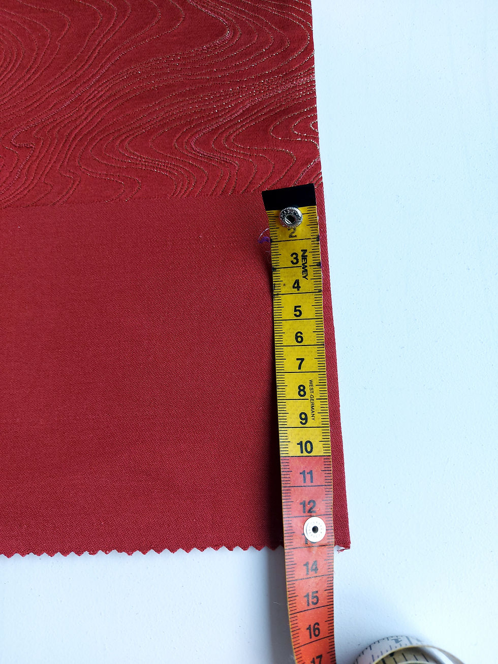 Thumbnail: Japanese - Obi fabric - Woven - Flowing water - Dark orange red - Upcycle fabric - www.jasuin.co.uk