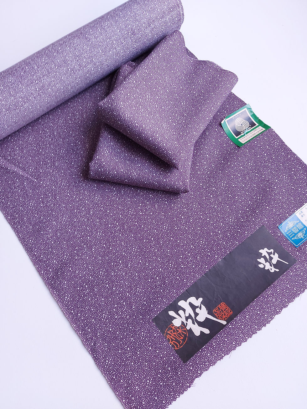Thumbnail: Kimono fabric - Off the roll - wool - Mauve and white - www.jasuin.co.uk