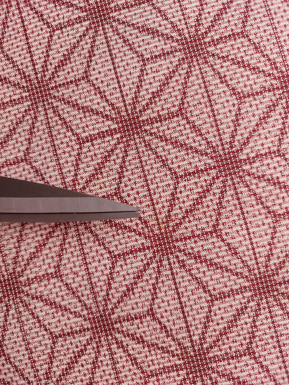 Thumbnail: Silk - Tsumugi - Asanoha Pattern - Hemp leaves - Fabric - www.jasuin.co.uk