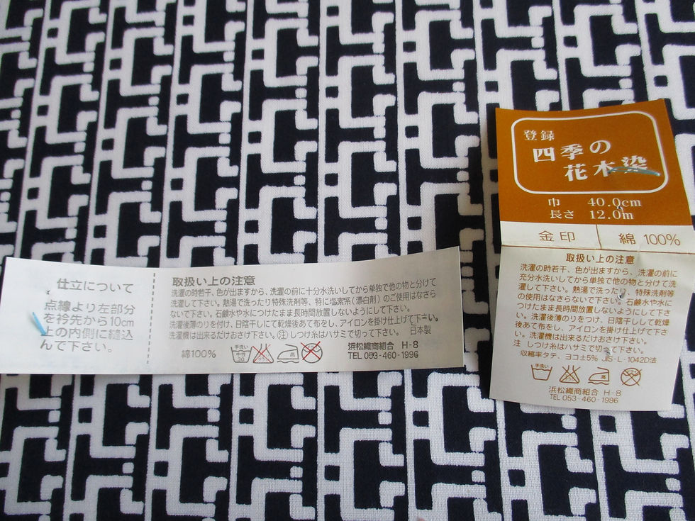 Thumbnail: Yukata fabric - Cotton - Indigo and white