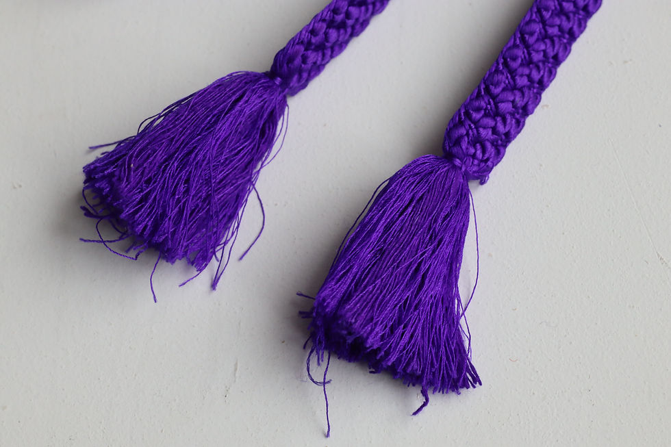 Thumbnail: Obijime - Purple - Used - Belt - Upcycle - www.jasuin.co.uk