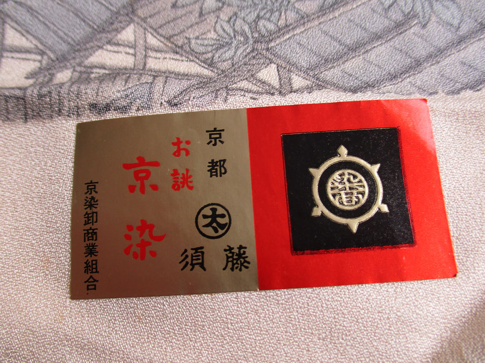 Thumbnail: Kimono Fabric - Historic past kimono fabric makers - Silk - pale shades grey pink blue - www.jasuin.co.uk