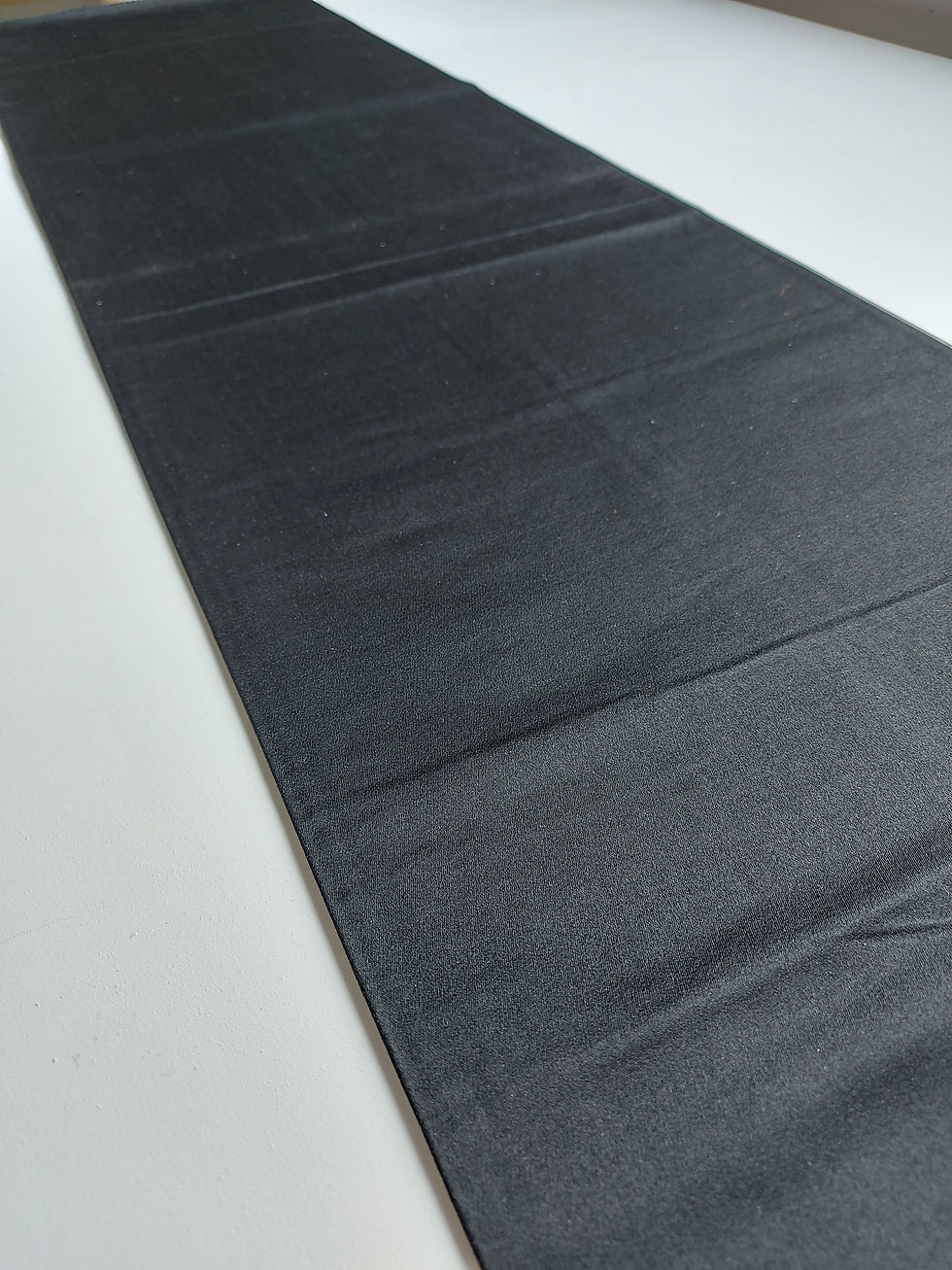 Thumbnail: Obi fabric - middle section - Lining - Upcycle - Black - Used - 110x30.5 cm
