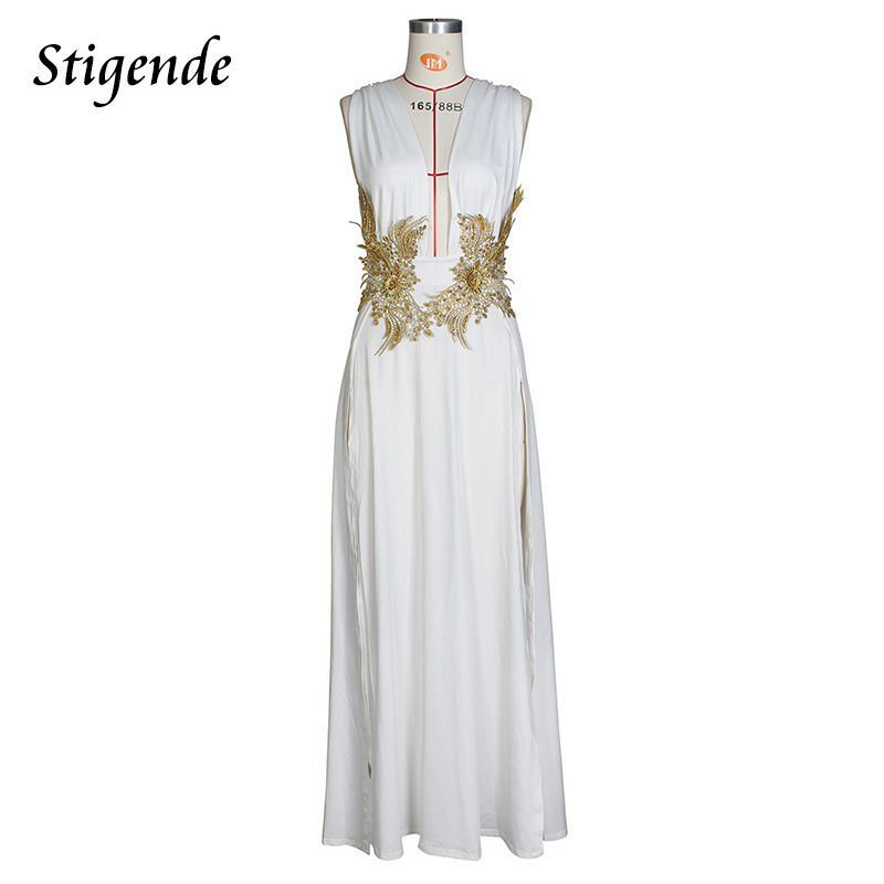 Thumbnail: Stigende Floral Appliques Greek Goddess Dress