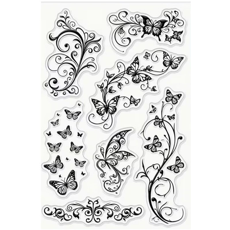 Swirls & Butterflies Stamp
