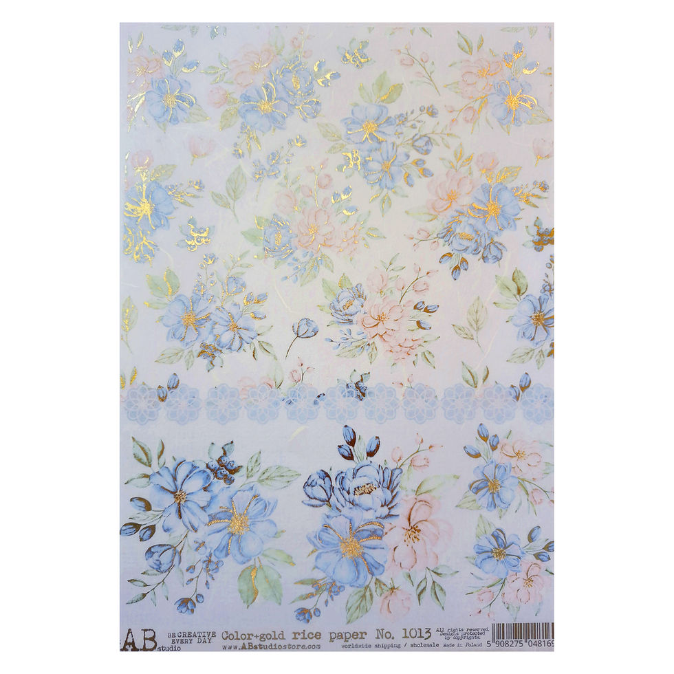 Rice Paper Gold Foil - Floral