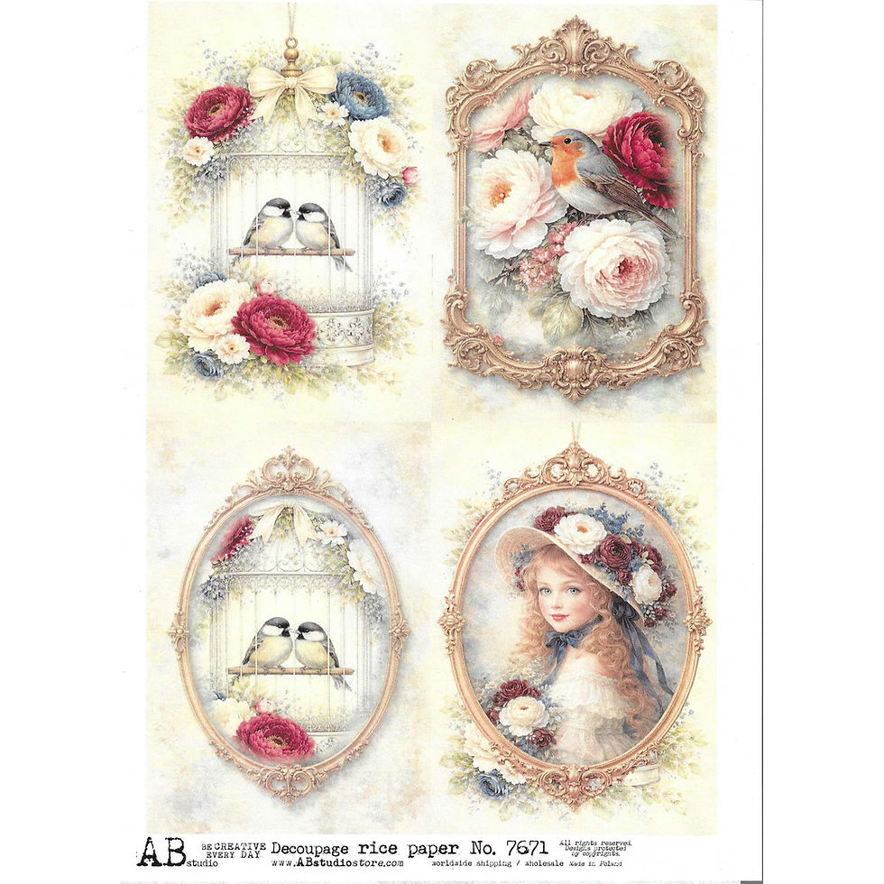 Rice Paper - Girl, Birds & Floral Portraits