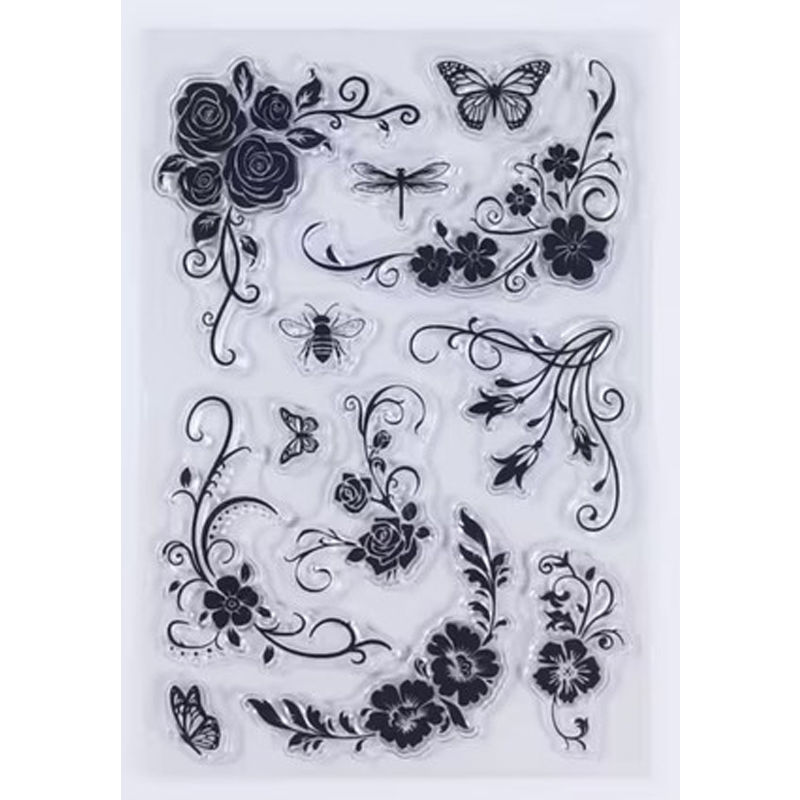Floral & Butterfly Stamp