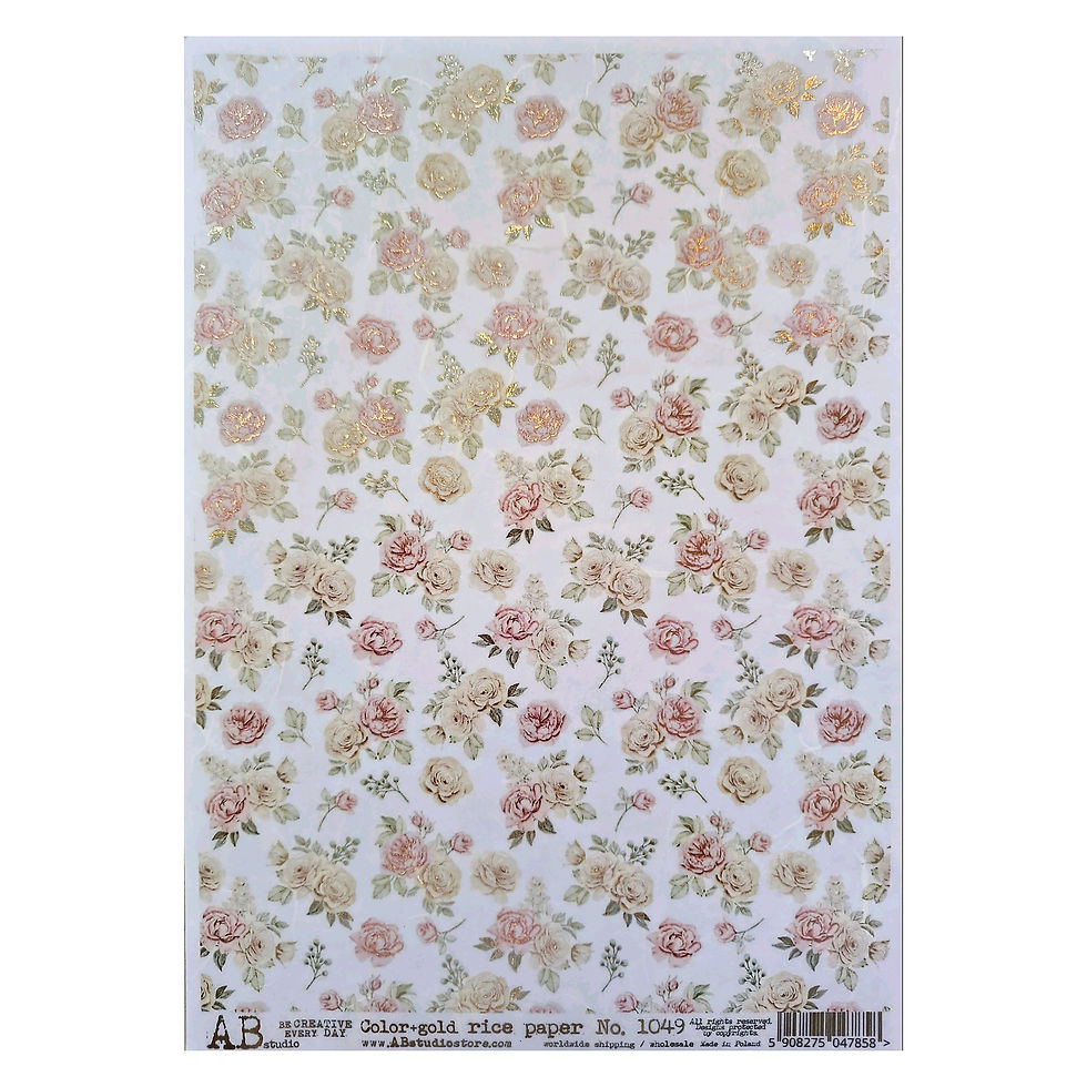Rice Paper Gold Foil - Rose Pattern