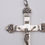Miniature : Ancien pendentif croix en argent et nacre