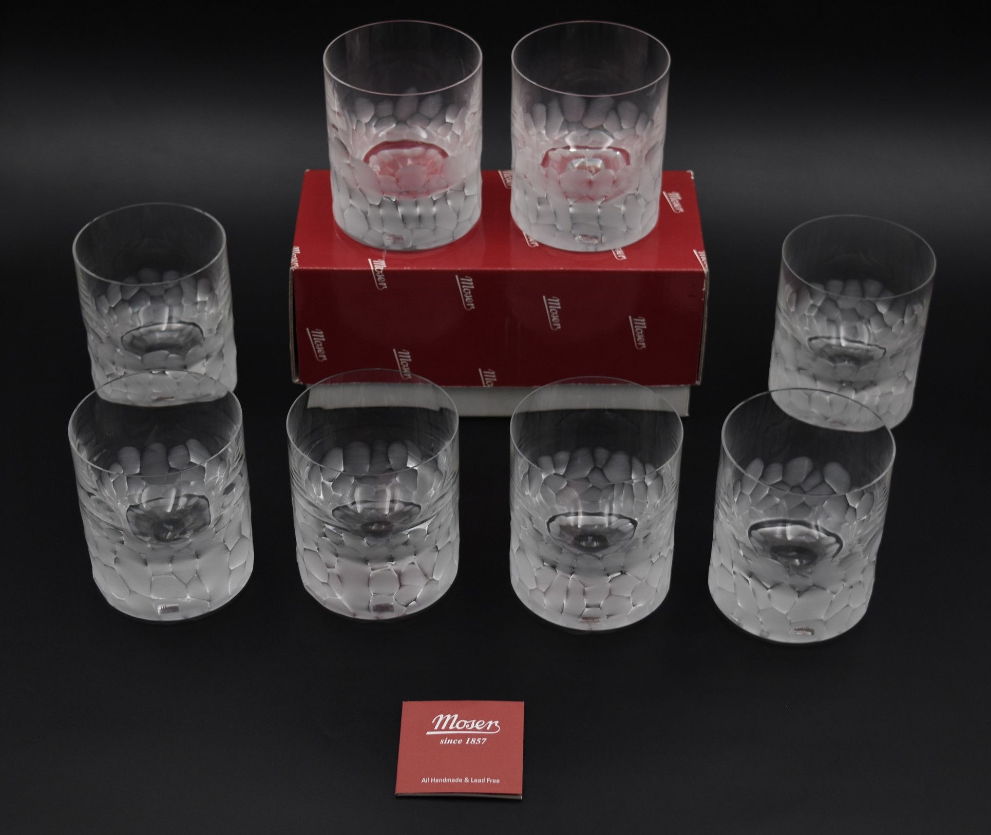8 verres à whisky en cristal Moser modèle Pebbles 340 ml