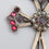 Miniature : Ancienne croix en argent grenat et petites perles cocagne de sort arlésienne