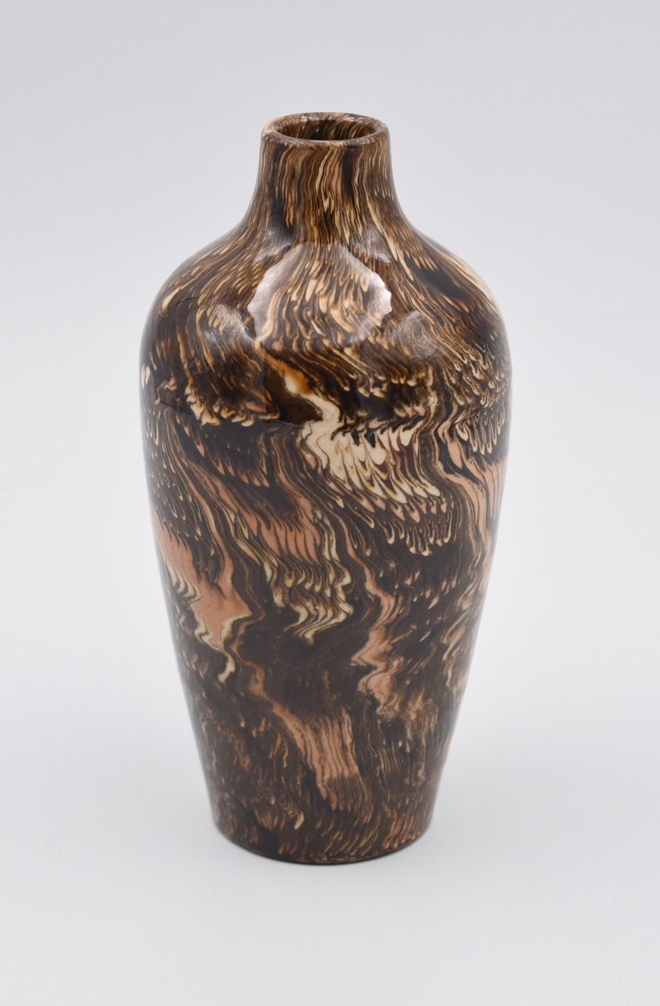 Miniature : Vase en terre mêlée Apt signé Léon Sagy french pottery