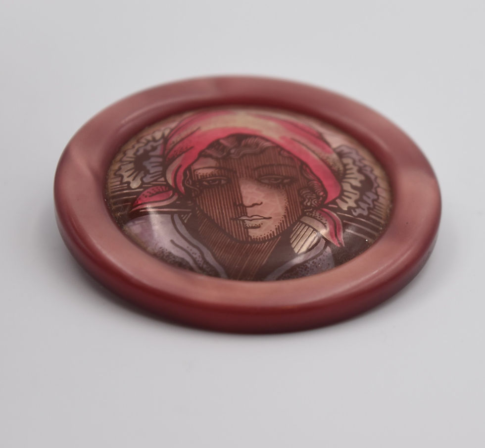 Miniature : Broche vintage Lea Stein Cocagne de sort brocante Barbentane