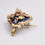 Miniature : Ancienne broche pendentif du XIX ème siècle vermeil or émail bleu et perle
