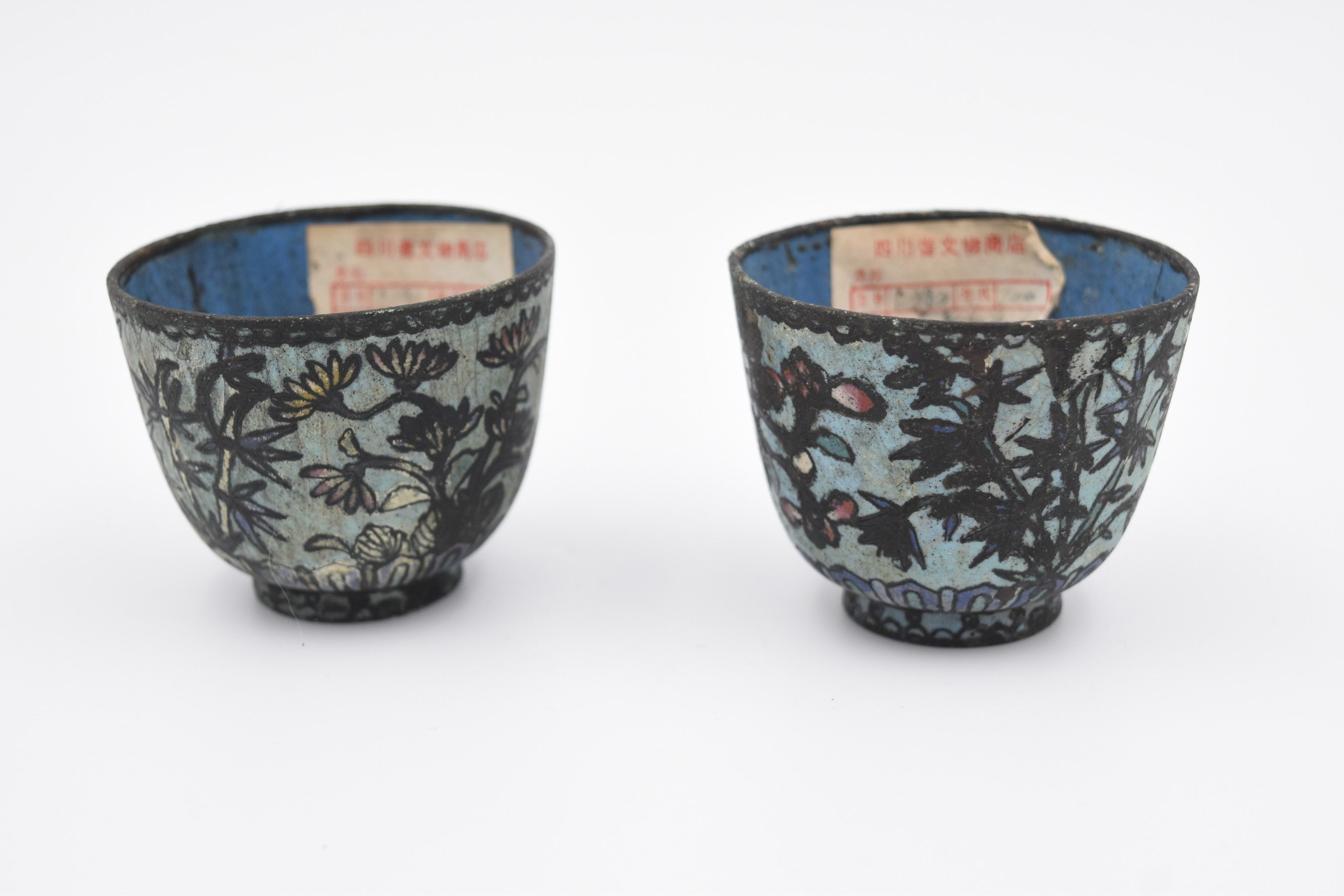 Two Antique chinese bowls enamel on iron Cocagne de sort art asiatique