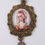 Miniature : Pendentif portrait miniature sur porcelaine XIXème argent vermeil en filigrane