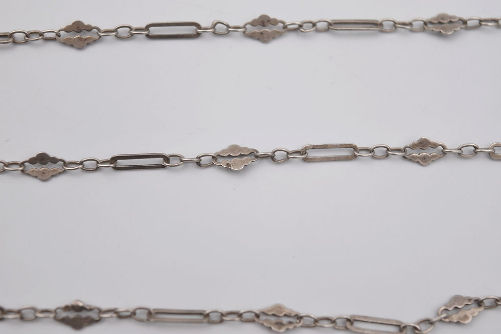 Miniature : Ancienne chaîne collier sautoir en argent maille très originale vers 1900 arlésienne
