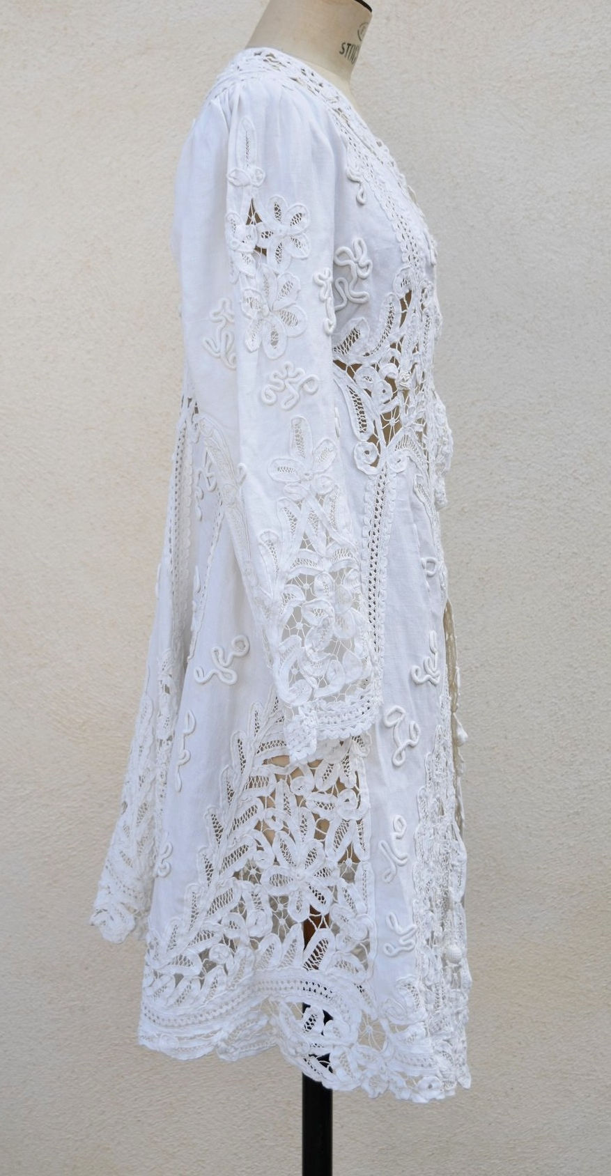 Miniature : manteau d'été lin dentelle aux lacets Luxeuil 1900 1910