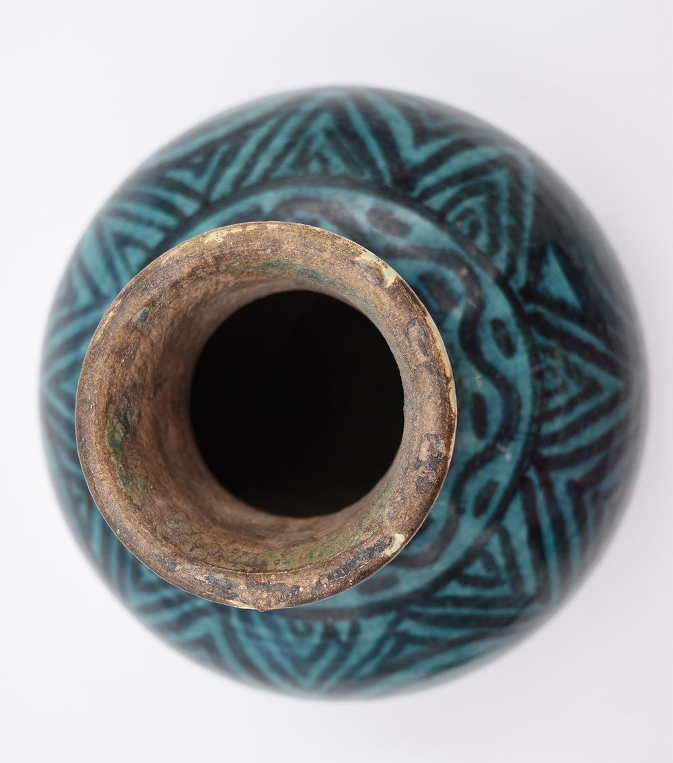 Miniature : vase Iran Kadjar à glaçure turquoise
