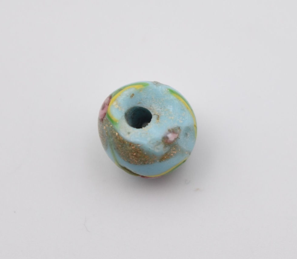 Miniature : Lot de perles anciennes en verre de Murano millefiori Cocagne de sort bijoux ancien