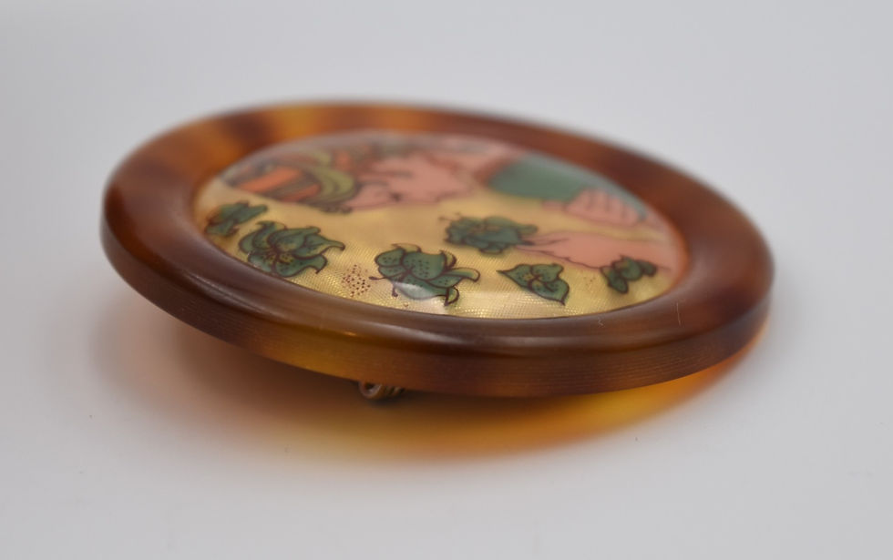 Miniature : Broche vintage Lea Stein décor sérigraphié