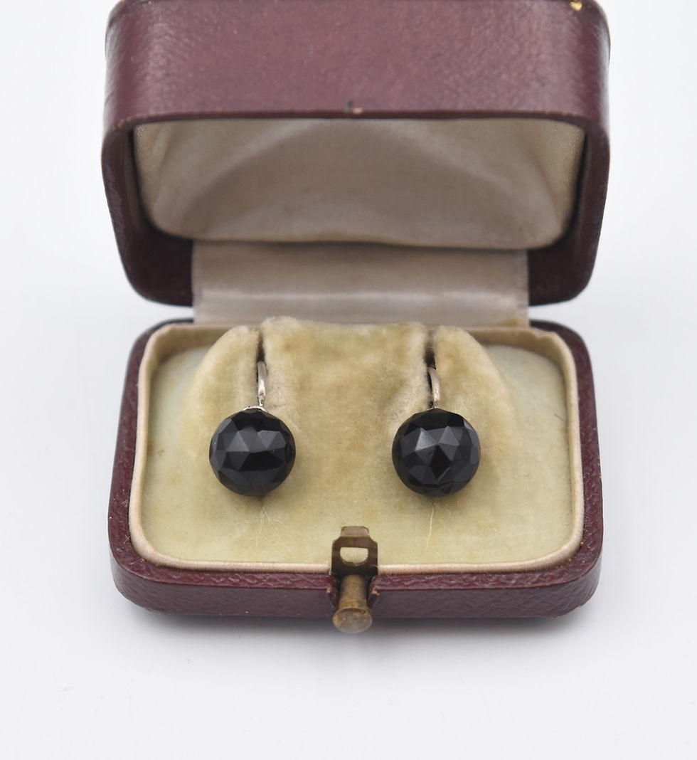 boucles dormeuses argent jais Cocagne de sort Barbentane brocante