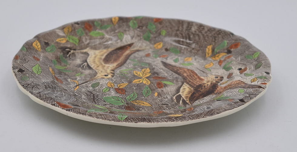 Miniature : Assiette plate faïence de Gien modèle Rambouillet décor de chasse bécasse