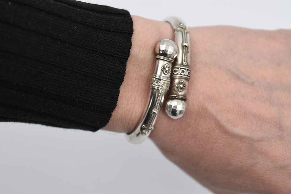 Miniature : Bracelet victorien en argent de style étrusque victorian etruscan revival