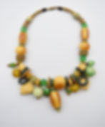 Collier vintage style tutti frutti verre galalithe Cocagne de sort