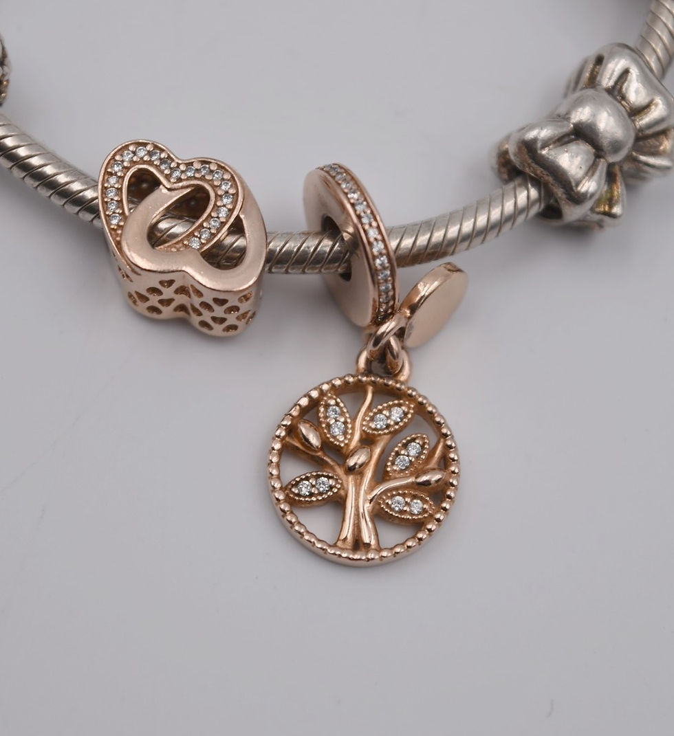 Miniature : Bracelet vintage Pandora en argent avec huit éléments