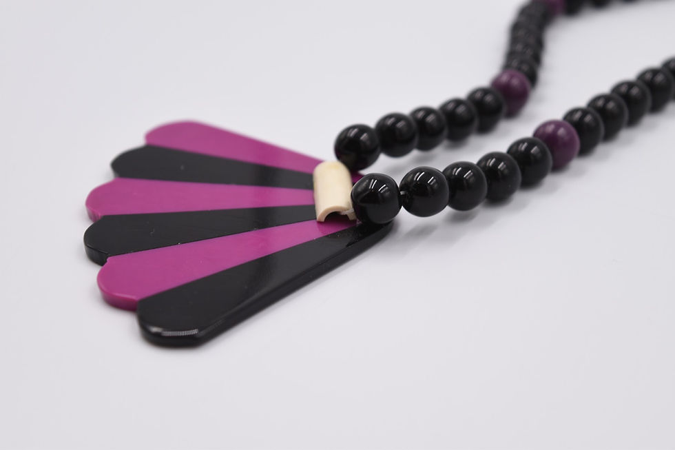 Miniature : Collier galalithe 1980's style Memphis Marion Godart