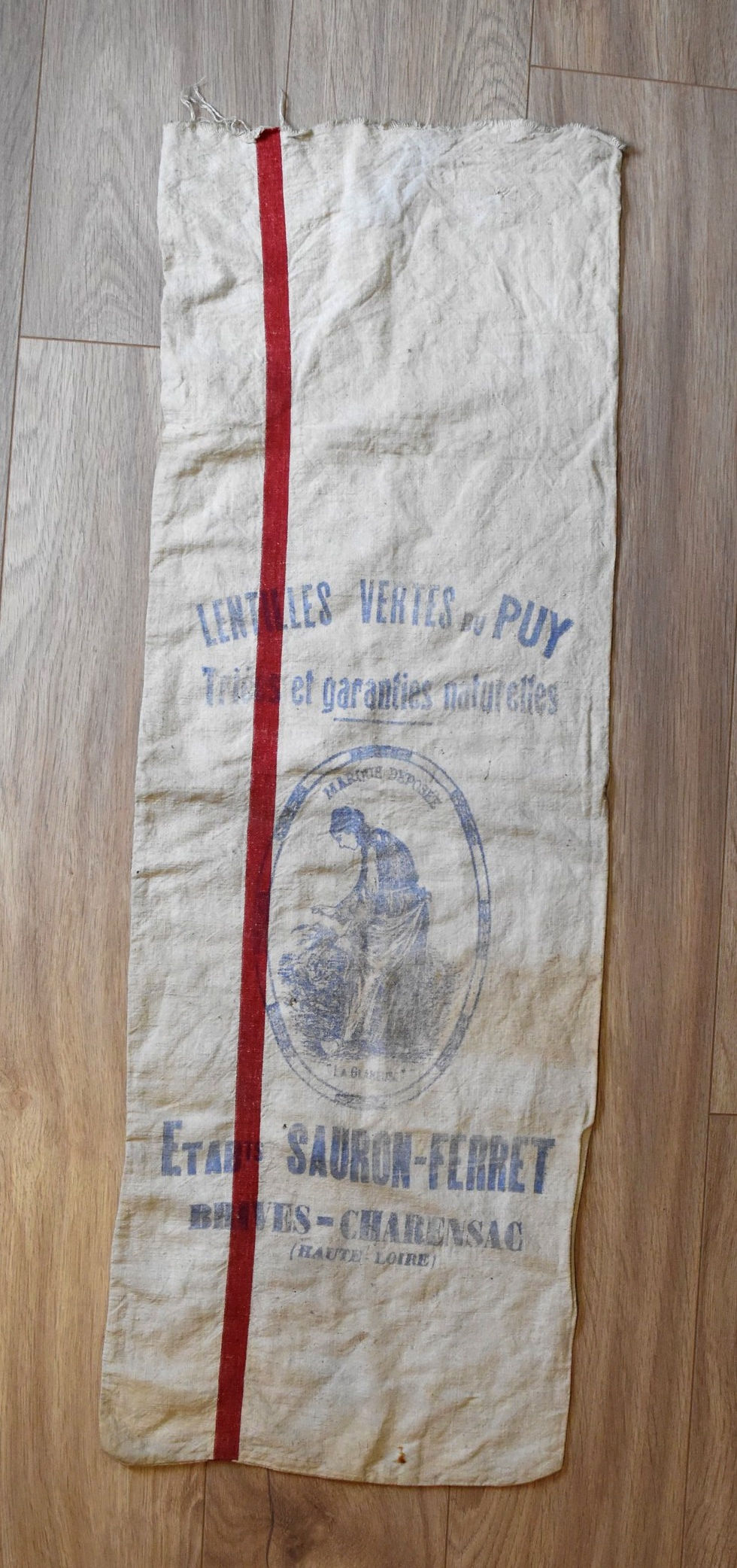 Sac à grain en lin lentilles du Puy La Glaneuse Sauron-Ferret Brives-Charensac