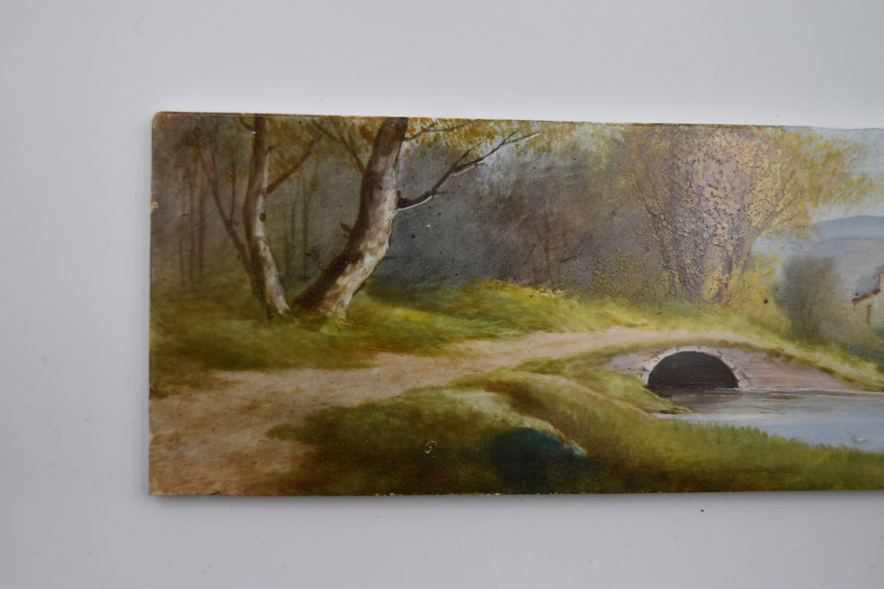 Miniature : 2 plaques de porcelaine de Paris modèle de décor tournant paysage animé XIXème
