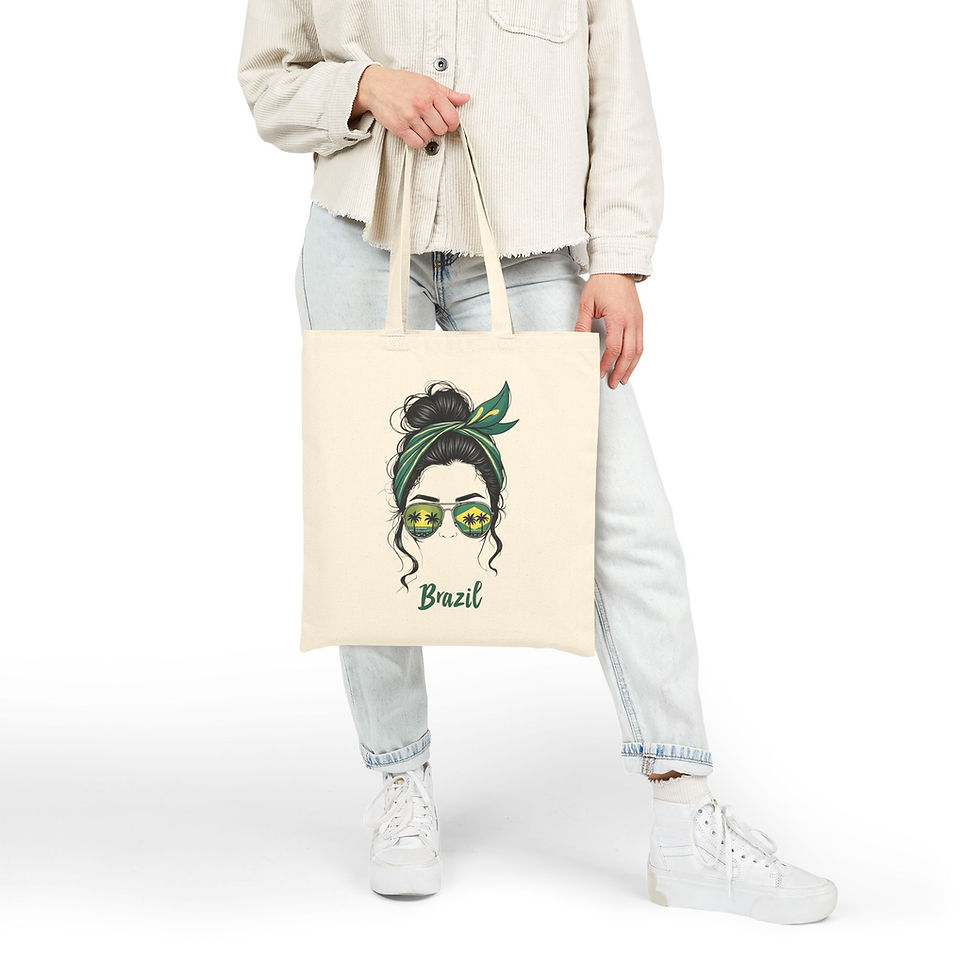 Thumbnail: Eco-Friendly Cotton Tote Bag with Brazil Design
